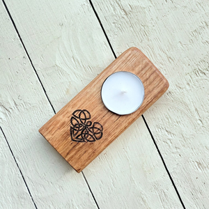 Barrel Oak Tea Light or Wee Glass Holders - Single