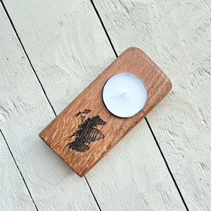 Barrel Oak Tea Light or Wee Glass Holders - Single