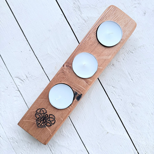 Barrel Oak Tea Light or Wee Glass Holders - Triple