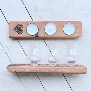 Barrel Oak Tea Light or Wee Glass Holders - Triple
