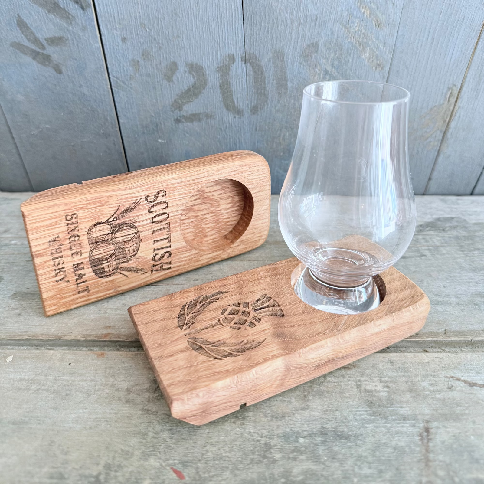 Barrel Oak Glass Holders - Single
