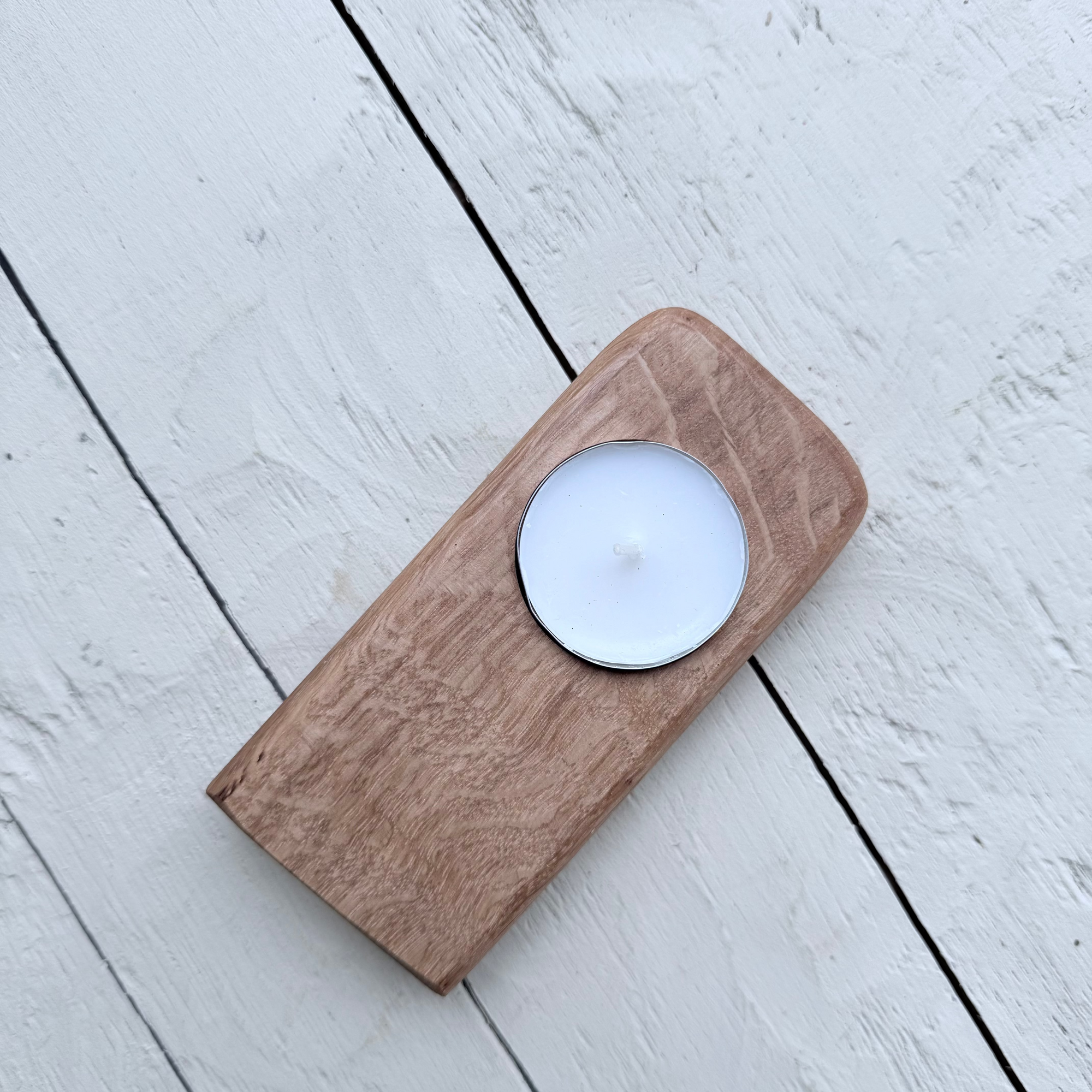 Wooden single tea light holder