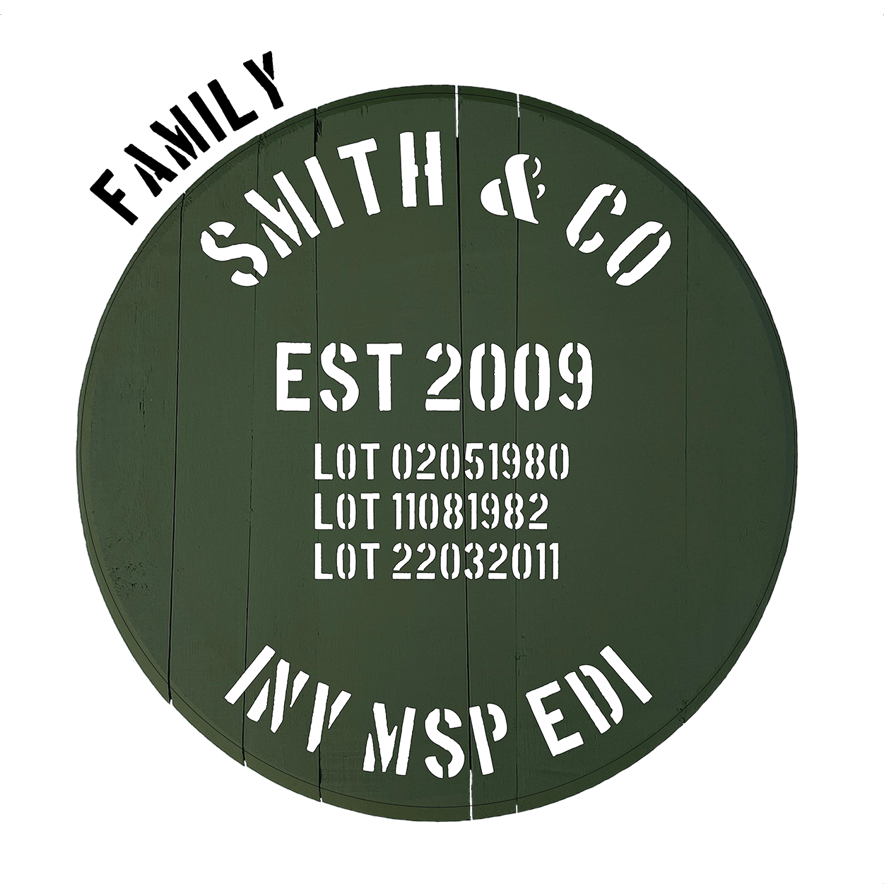 Painted Cask End - Family